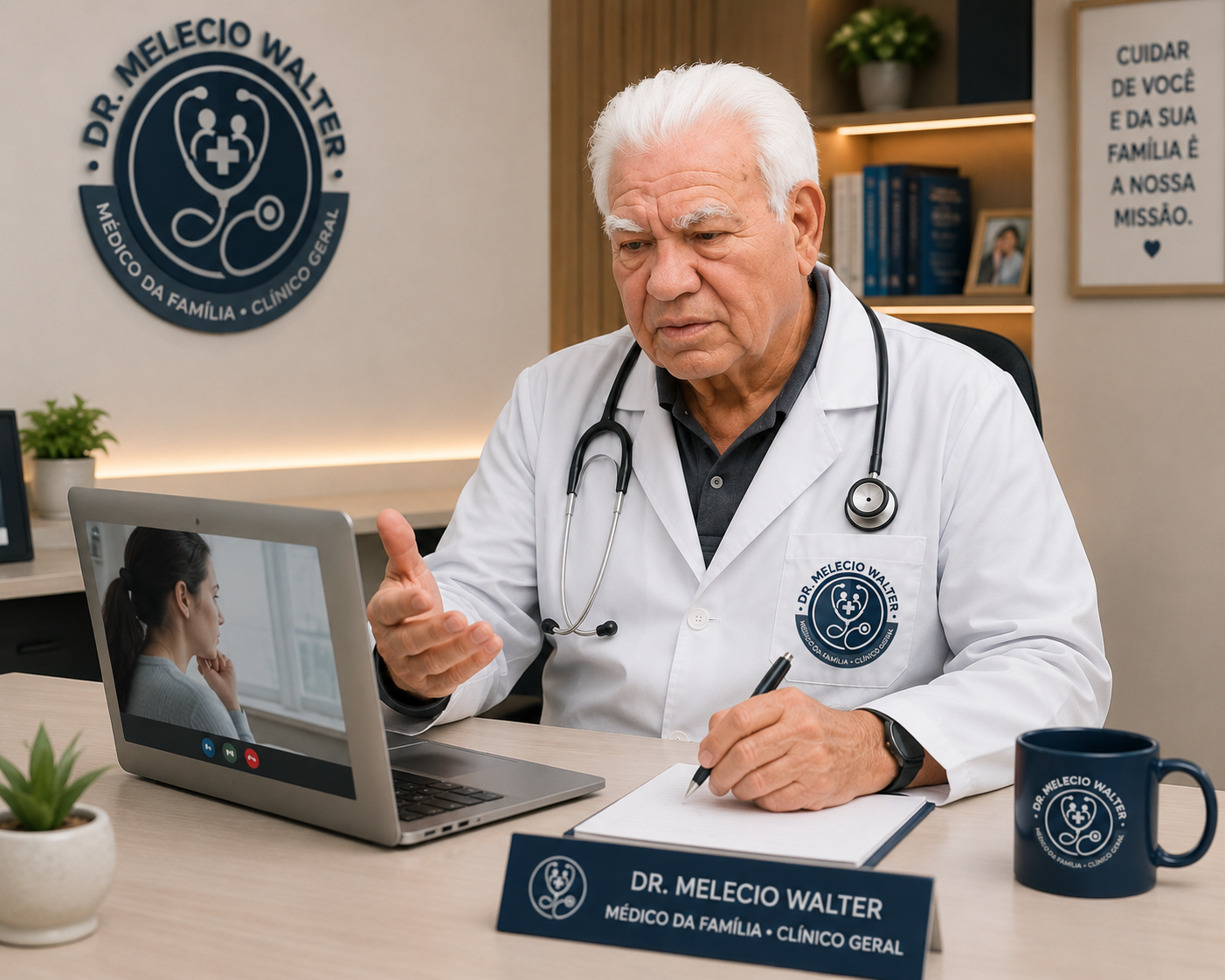 Dr. Melecio em teleconsulta